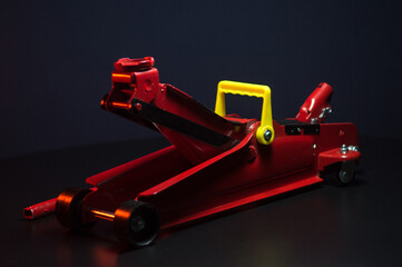 tuned new parts jack with stands red for lifting and repairing sports cars drift rally drag racing