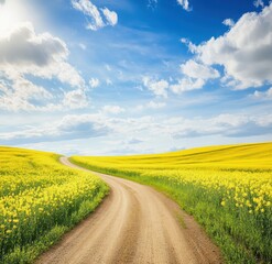 Obraz premium rural road in the field