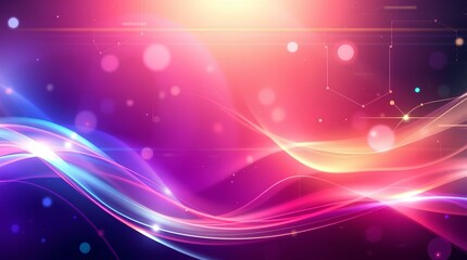 Fototapeta premium An Abstract Digital Artwork Featuring Flowing Lines and Glowing Particles