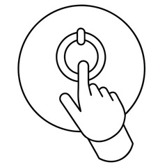 hand with a touch screen