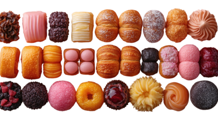 Exquisite Confectionery Array: A delectable assortment of handcrafted sweets and treats, a feast for the eyes and a testament to the art of culinary delight.