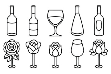 Ros Line Art Illustration Elegant Design for Art Projects  