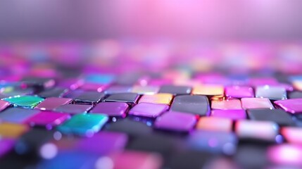 Vibrant, glossy, colorful geometric tiles