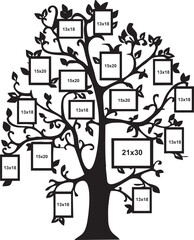 Laser Cut Family Tree Photo Frame