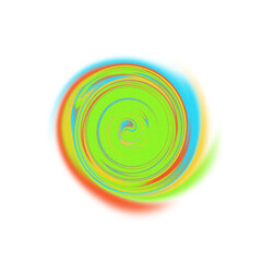 Vivid swirling abstract art featuring a mesmerizing spiral pattern in vibrant green, blue, and red hues. The dynamic motion and harmonious balance evoke energy, creativity, and a sense of wonder.