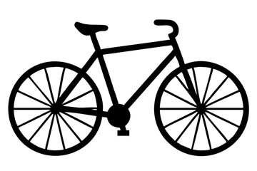 bicycle in vector silhouette on a white background.