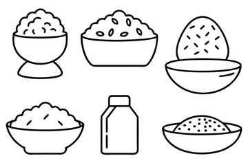 Rice Milk Line Art Creative Style for Food Artwork 