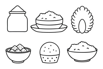 Rice Milk Line Art Design for Smooth Beverage Illustration (2)