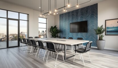 Modern meeting room with city views (3)