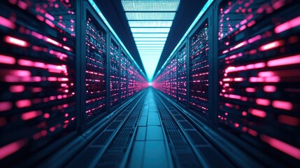 Futuristic supercomputer core in data center high-tech environment gigapixel viewpoint innovative concept