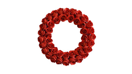 A floral wreath made of roses, perfect for wedding, romance, or decorative themes.