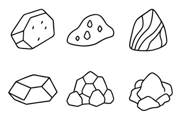 Rocks Line Art Drawing for Nature Inspired Creative Design  
