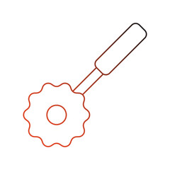 pizza cutter gradient outline icon with white background vector stock illustration