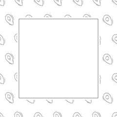 location frame. doodle map square frame. hand drawn location frame background. pin location background