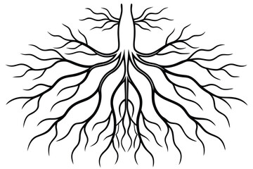 Roots Line Art Illustration Detailed Design for Artistic Projects 