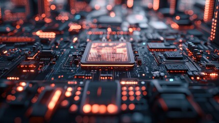 Futuristic supercomputer revolutionizes technology in a gigapixel cityscape environment