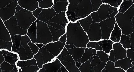 Fototapeta premium Cracked Black Marble Texture. Abstract Dark Background. Distressed Stone Pattern. Modern Design Element. Monochrome Backdrop