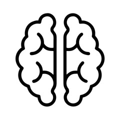 Brain Split into Two Halves Icon Design