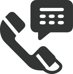 Fototapeta premium Old Phone Handset with Speech Bubble icon, Communication Icon, Transparent