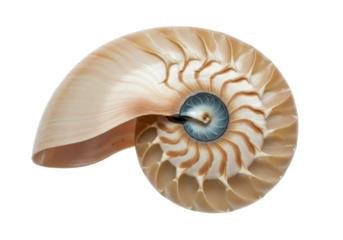 Close-up of a stunning nautilus shell showcasing intricate patterns and colors