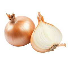 Onion, cut out, isolated on transparent background