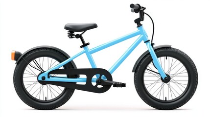 Fototapeta premium illustration of a bright light blue boys bike