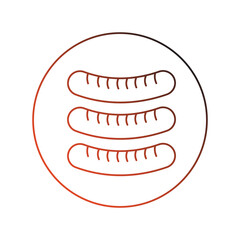 sausage gradient outline icon with white background vector stock illustration