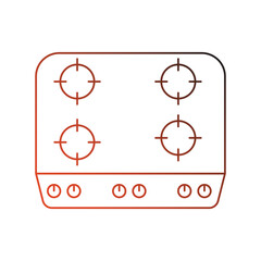  cooktop gradient outline icon with white background vector stock illustration