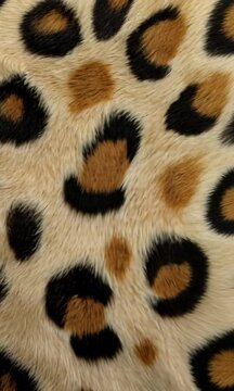 A close up of a leopard print fabric with brown and black spots. Concept of wildness and natural beauty