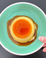 Smooth and creamy crème caramel with a rich caramel sauce on top, offering a melt-in-the-mouth texture and perfect sweetness. A classic dessert that’s indulgent and elegant.