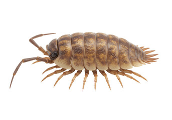 Detailed close-up of a woodlice showcasing its segmented body and legs