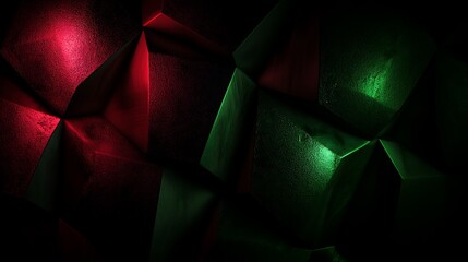 Obraz premium Abstract geometric pattern of red and green shapes