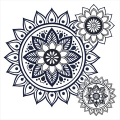 Mandala Silhouette with Intricate Symmetrical Geometric Pattern