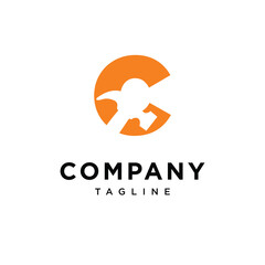 Letter C Hammer Contruction Logo Icon Vector
