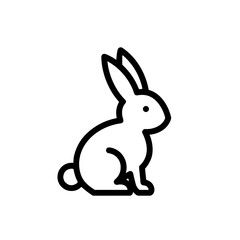 Fototapeta premium Minimalist rabbit illustration sitting gracefully 