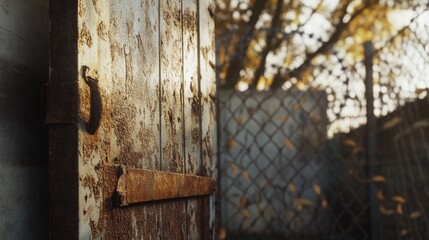 A close-up view of a door swinging wide open, revealing a blurred background, symbolizing freedom, liberation, and the dawn of new beginnings, embarking on a journey of new life.
