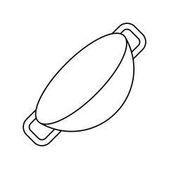 wok lineal icon with white background vector stock illustration