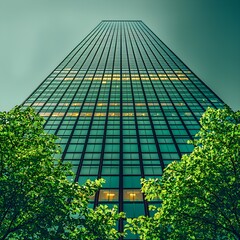 Modern Urban Office Building with Many Windows