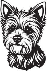 Yorkshire terrier dog. Hand drawn vector illustration	