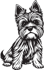 Yorkshire terrier dog. Hand drawn vector illustration	
