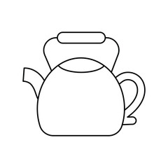 teapot lineal icon with white background vector stock illustration