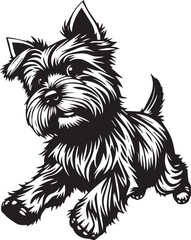 Yorkshire terrier dog. Hand drawn vector illustration	