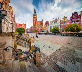 Superb summer cityscape of Gdansk, Poland, Europe. Empty Mary's Street with Museum of Gdańsk - Main Town Hall spire on background. Traveling concept background.. © Andrew Mayovskyy