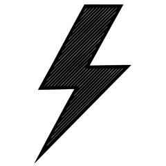 Lightning Bolt Icon Set in Flat Style Thunderbolt Collection