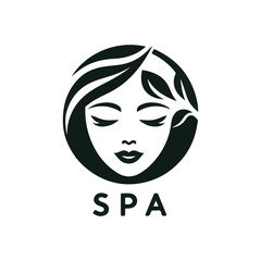 Spa logo simple Woman face logo icon vector Woman face logo