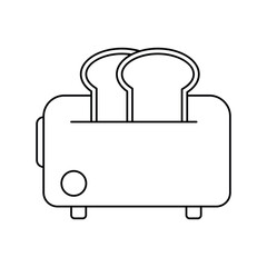 toaster lineal icon with white background vector stock illustration