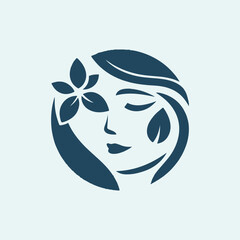 Spa logo simple Woman face logo icon vector Woman face logo