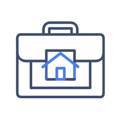 Briefcase with Real Estate Symbol Icon Design