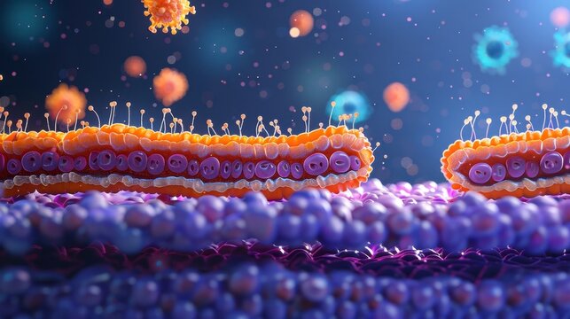 Active Transport in Cells: The use of energy to move molecules across membranes in the opposite direction of natural flow, essential for cellular processes and nutrient intake.