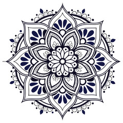 Mandala Silhouette with Intricate Symmetrical Geometric Pattern